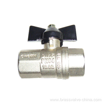 Aluminum butterfly handle brass ball valve FxM